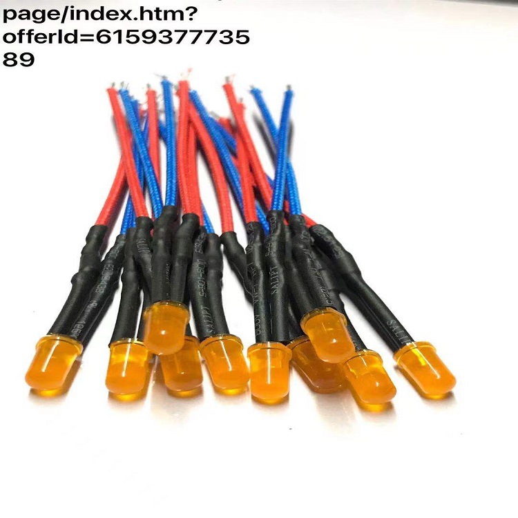 f3/3mmled灯珠灯带耐温线 f3/3mmled发光二极管颜色橙发橙光灯珠