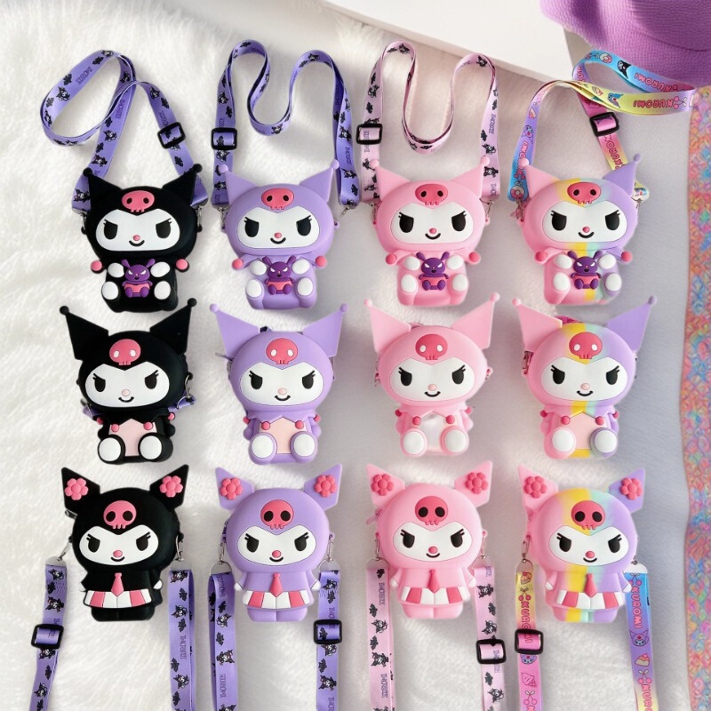 2026 New Cute Bear-Hugging Kuromi Wallet Fashion Trendy Crossbody Shoulder Bag Outdoor Children's Coin Purse 2026 New Cute Bear-Hugging Kuromi Wallet Fashion Trendy Crossbody Shoulder Bag Outdoor Children's Coin Purse