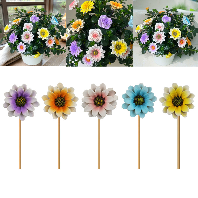  Creativenewproducts Resin Flower Five-Piece Set of Flower Pots, Flower Arrangements, Gardening Potted Decorations