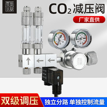 ZRDR水族二氧化碳双表调压阀鱼缸水草缸co2可拆卸电磁模块减压阀