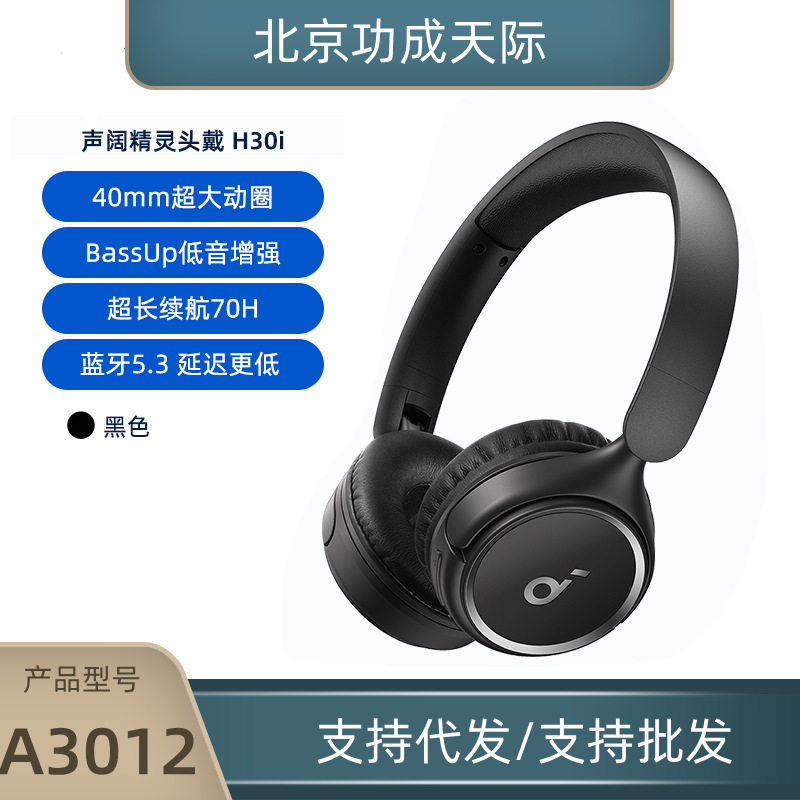 Soundcore H30I Head-Mounted Bluetooth Headset with Long Battery Life for Gaming Anker A3012