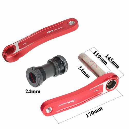 RACEWORK mountain bike chainring 170mm bicycle hollow one-piece GXP crank CNC direct-mounted single chainring