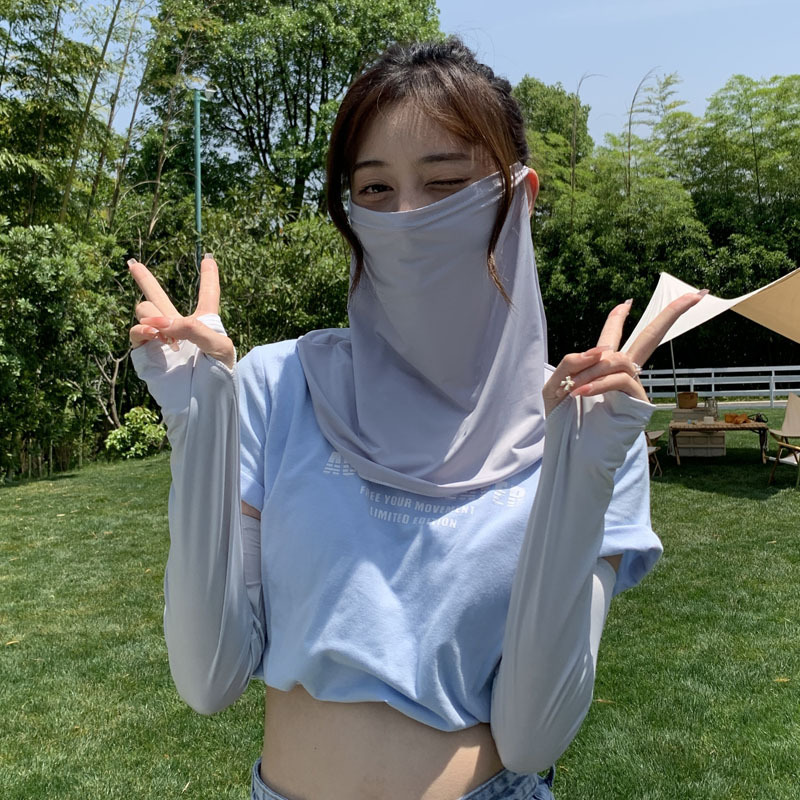 Sun Protection Face Mask For Women Full Coverage Ice Silk Veil_voghion.com