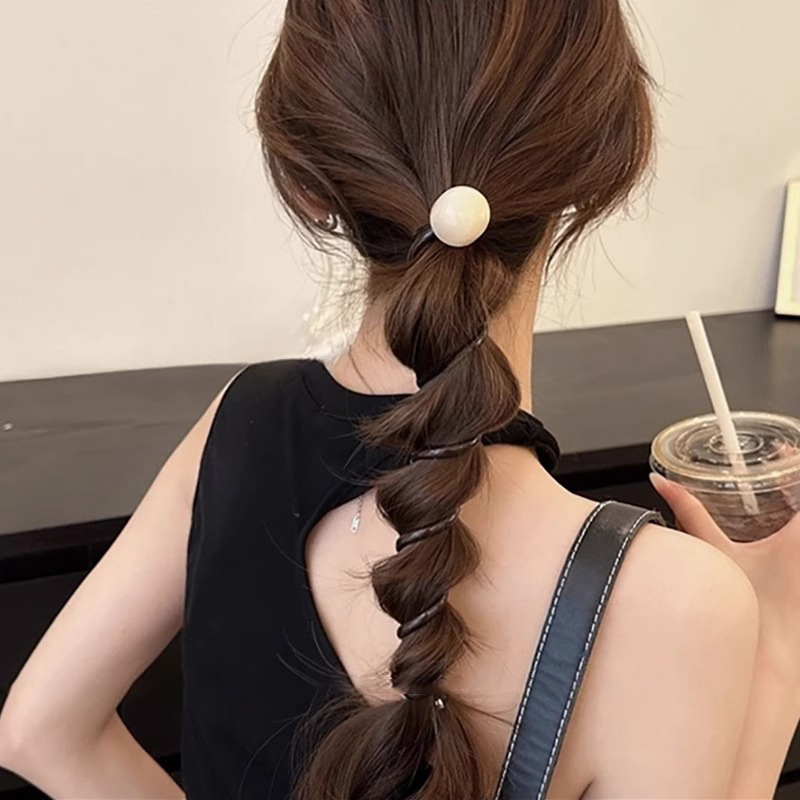 Temperamento burbuja trenzada cuerda de cabeza de chicas de alto nivel línea telefónica anillo de cabello correa de alta elasticidad cuerda de cabello cola de caballo artefacto de trenzado