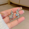 Fashionable silver needle, earrings, silver 925 sample, Japanese and Korean, 2022 collection