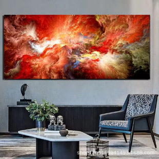 Classic Abstract Aesthetics Crystal Porcelain Painting Sky Sunset Clouds Poster Decorative Painting Art Spray Painting Printing Living Room Hanging Painting