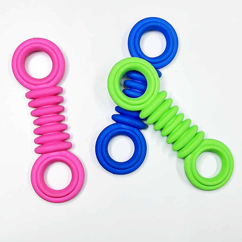Nuevo Amazon TPR tirar anillo hueso perro juguete molar mordedura-resistente palo juguete perro entrenador suministros para mascotas