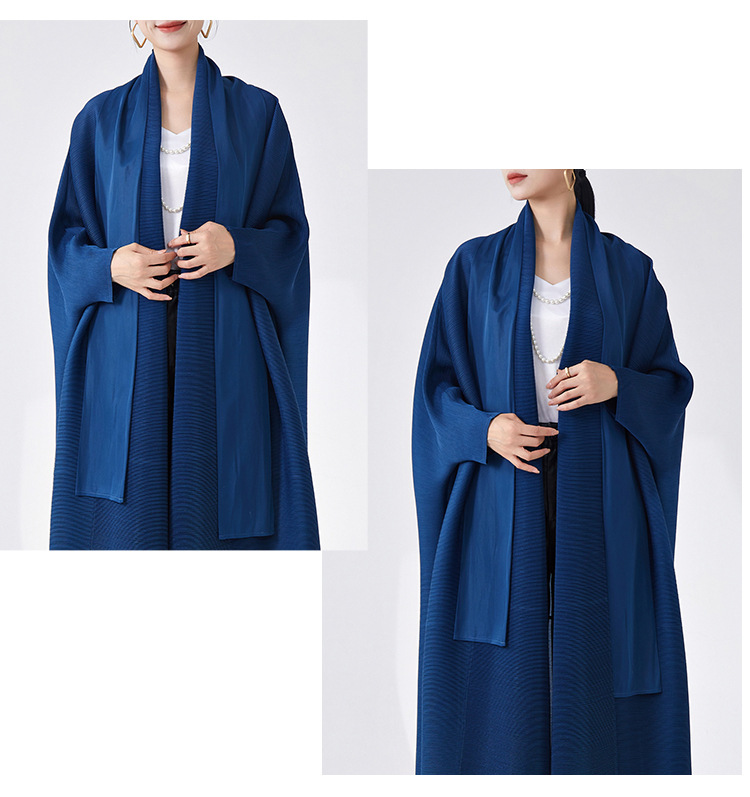Foreign Trade Arab Clothing, High-end Muslim Women's Loose Plus-size Issey Miyake-style Large Robe Coat For Autumn_ecoleips.com