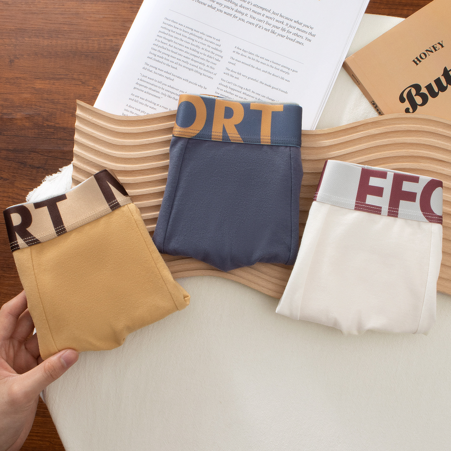 Nuevo algodón para hombres 7A algodón antibacteriano Cordyceps entrepierna tendencia letras cómodas pantalones transpirables al por mayor