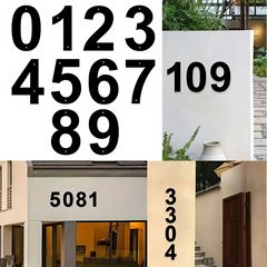 国境を越えた金属の英数字黒金銀ヴィラ中庭B&B学校コミュニティホテルの家番号