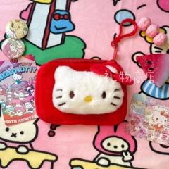 かわいいサンリオ漫画ぬいぐるみKT小銭収納式イヤホンかばんの親友ストラップキーホルダー