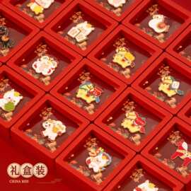礼盒马年徽章马上发财小马新年礼物可爱胸针包包配饰吉祥物小礼物