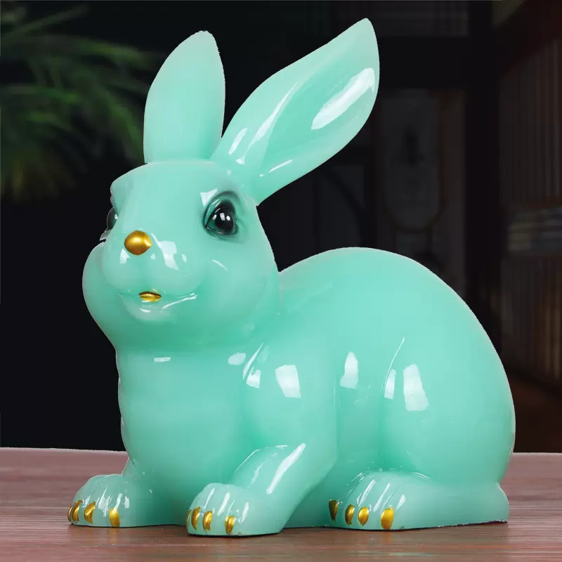 客厅酒柜摆件平安富贵兔子家里玄关电视柜装饰品乔迁之喜新居礼物