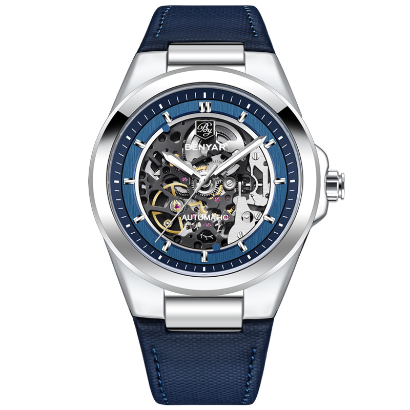 BENYAR/Binya Reloj de hombre de moda de personalidad deportiva de fondo hueco impermeable mecánico automático BY-5207