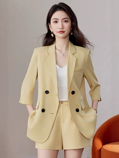 Thin summer classic suit jacket for leisure, shorts, universal set, oversize
