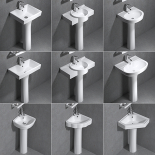 X * Column Washbasin Small Apartment Toilet Triangle Column Basin Integrated Ceramic Mini Floor Washbasin Yang