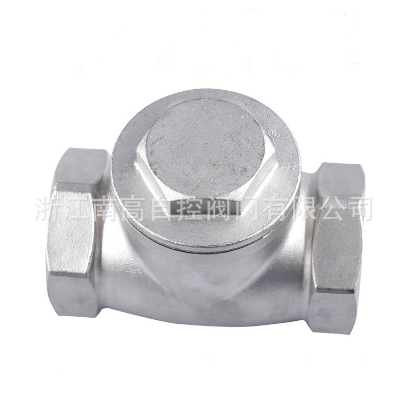 316不锈钢H14W-16P内螺纹旋启式止回阀DN32 40丝扣单向阀