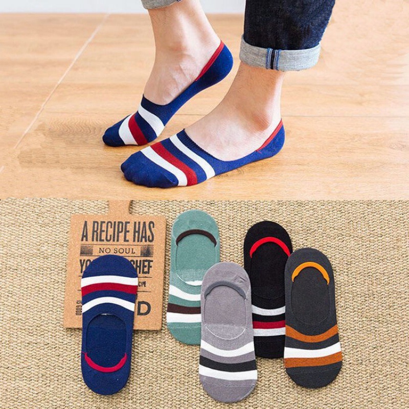 Invisible Socks Men's Boat Socks Shallow Top Socks Wholesale Summer Thin Student Teenagers Low Top Ultra Short Socks Silicone