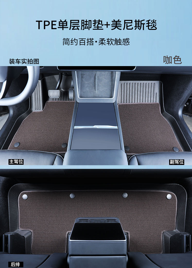 Suitable for Tesla Model Y New Version Car Floor Mats 25 Car Trunk Mats Special Tpe Floor Mats