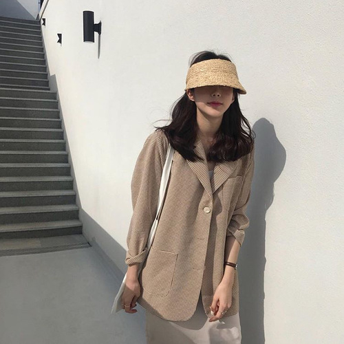 Foldable brimless hat for women, summer raffia hat, beach woven sun protection hat, brimless sunshade hat wholesale