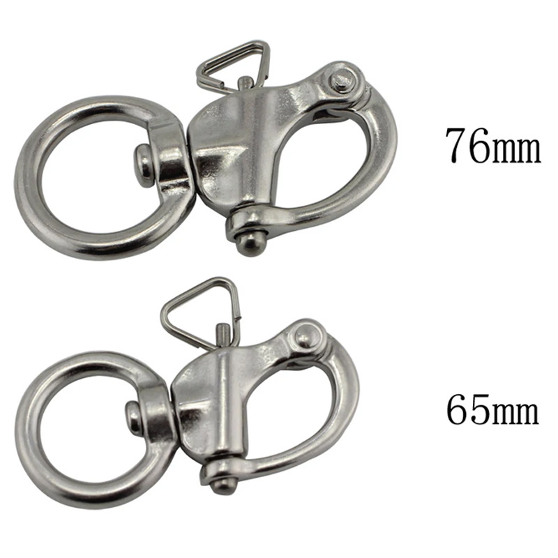 YZ 不锈钢316 圆环旋转弹簧卸扣索具手拉卸扣 相机背带扣快脱卸扣