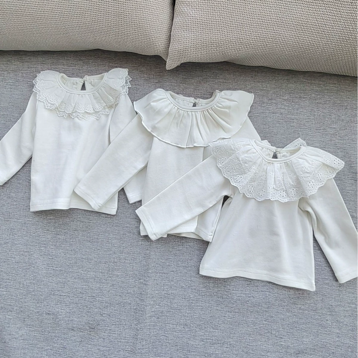 Brand solid white base body-friendly long-sleeve girl's, Korean style