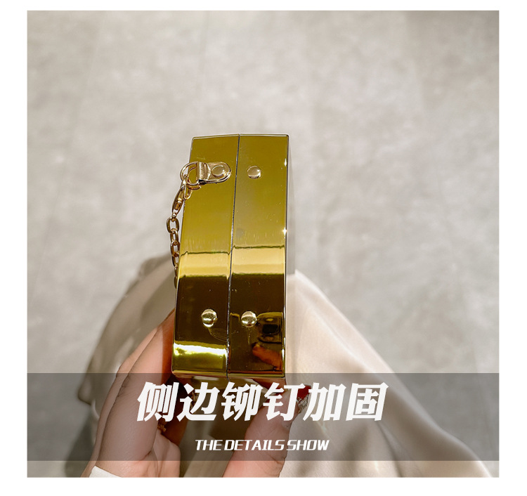 2025 New acrylic bag, square box bag, single-shoulder crossbody chain, women's makeup bag, fashionable cross-border clutch undefined