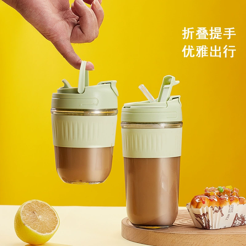 Стильный, большой стакан для напитков в стиле Instagram, удобная кружка для студентов, вместительный стакан с трубочкой, стеклянная кружка для напитков.