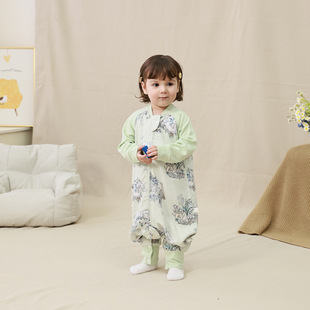 Baby Sleeping Bag Four-Layer Spring and Autumn Bamboo Cotton Gauze Baby Split-Leg Sleeping Bag Children's Anti-Kick Quilt