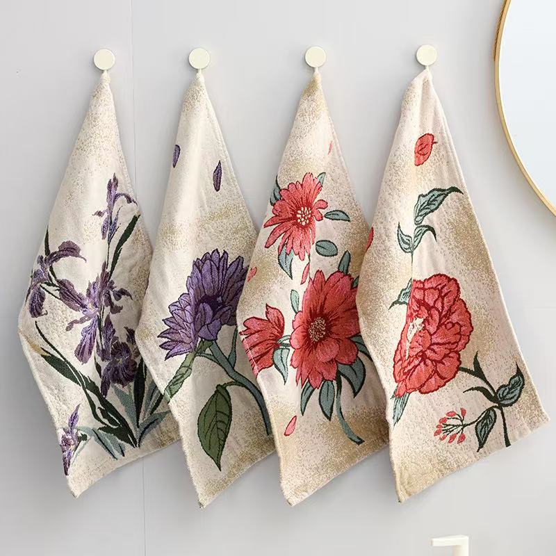 Floral towel set of four / 25x50cm