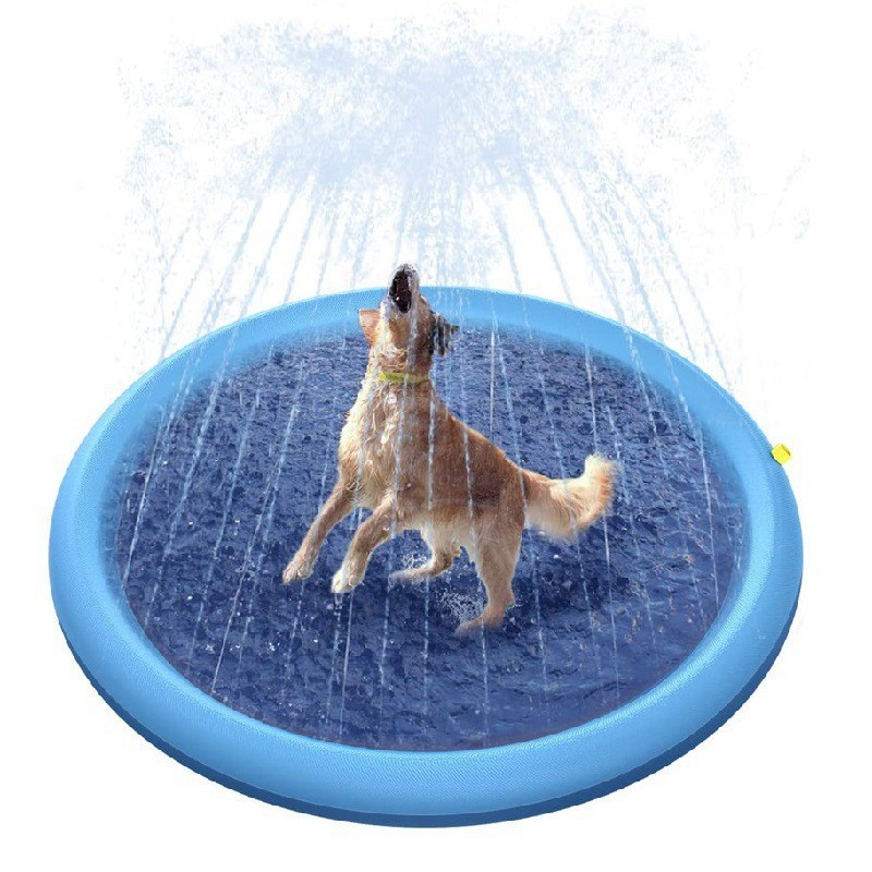 Alfombra de agua con rociador de delfines, juguetes acuáticos para niños, piscina de agua para exteriores de verano, juego de jardín, alfombra con fuente, alfombra con rociador, playa