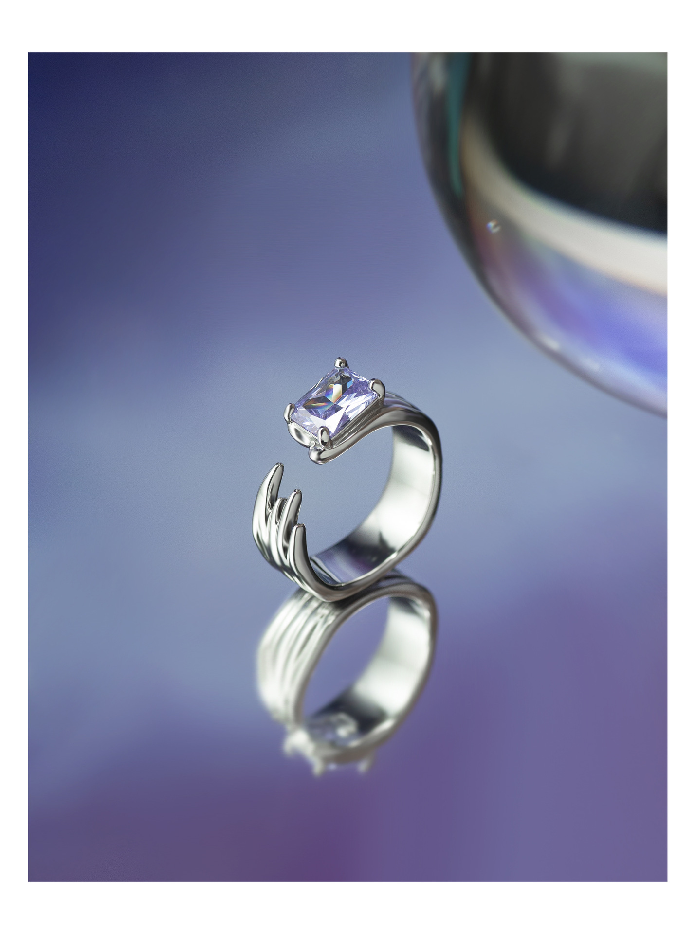 Fashion Geometric Copper Plating Zircon Open Ring