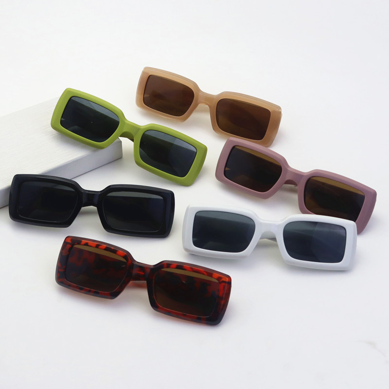 55g Weight Basic Simple Style Solid Color Ac UV400 Protection Square Full Frame Women's Sunglasses
