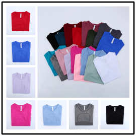 弹性运动圆领短袖女速干紧身上衣健身房跑步训练T恤瑜伽服