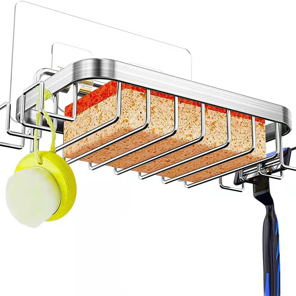 Acero inoxidable 304 jabón rack ponche-libre baño montado en la pared rack ventosa caja de jabón de pared estante de almacenamiento de lujo