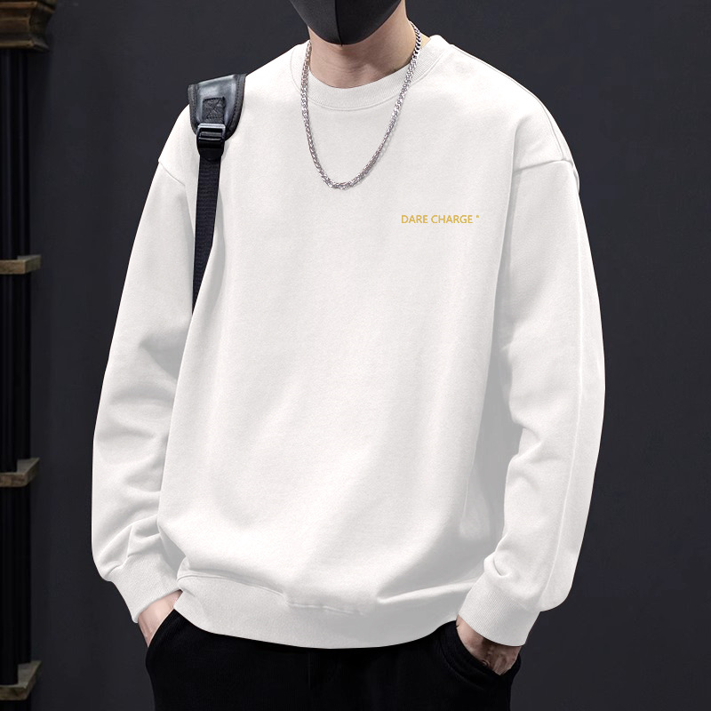 화이트 라운드넥 스웨트셔츠 레귤러스타일-1604 [GL]