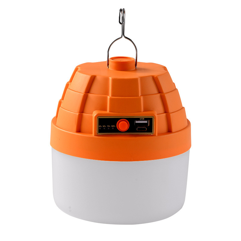 Lámpara de carga LED para acampar, nueva bombilla de carga piramidal, larga duración de la batería, súper brillante, luces de puesto del mercado nocturno al por mayor