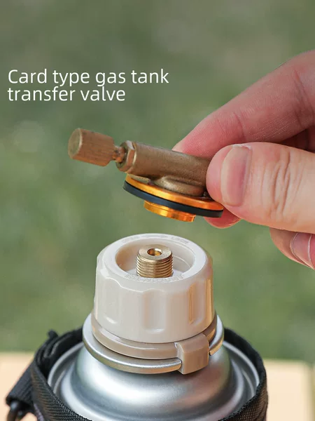 Outdoor Cassette Stove Adapter Gas Tank Adapter Valve Camping Style Stove Converter Brass Core Stove Adapter