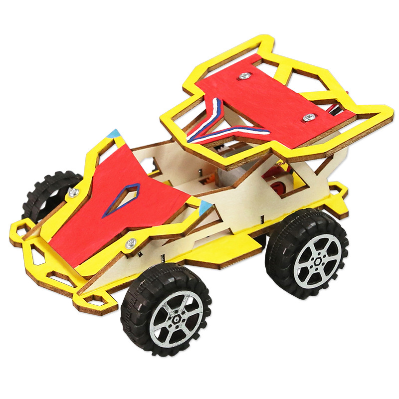 Ciencia y Tecnología pequeña producción DIY con tracción en las cuatro ruedas pequeño coche de carreras estudiantes de primaria y secundaria hechos a mano educación STEM ensamblado experimento científico material didáctico