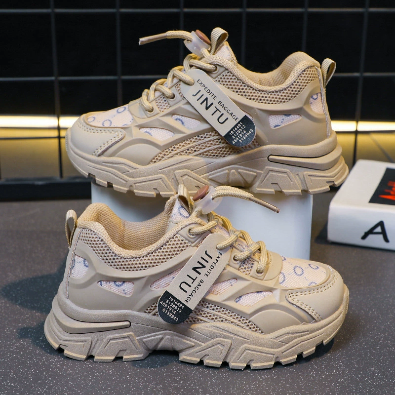 Обувь для папы для девочек 2023 Весна и осень новые детские кроссовки для мальчиков Гонконгская версия легкие кроссовки школьная модная обувь