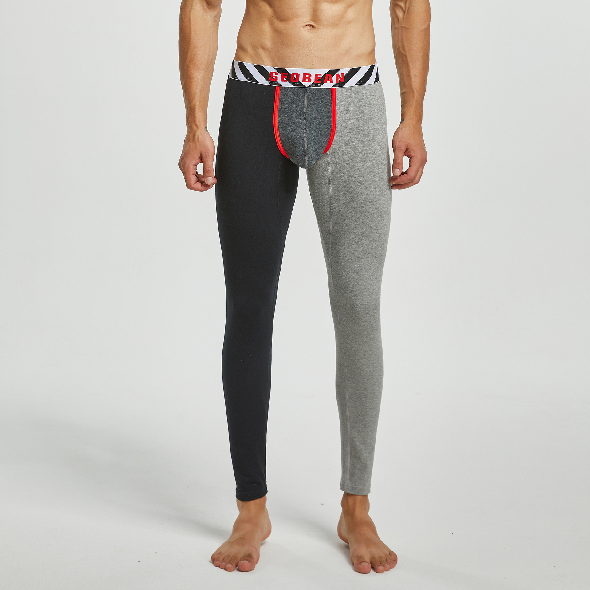 Autumn and winter new men's underwear warm a autumn pants fashion low waist tight bottoming autumn pants men's color matching long pants men's