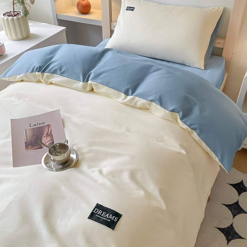 Dormitorio de estudiantes universitarios cama de algodón conjunto de tres piezas un conjunto completo de colchón de algodón sábanas de cama cubierta de seis piezas conjunto