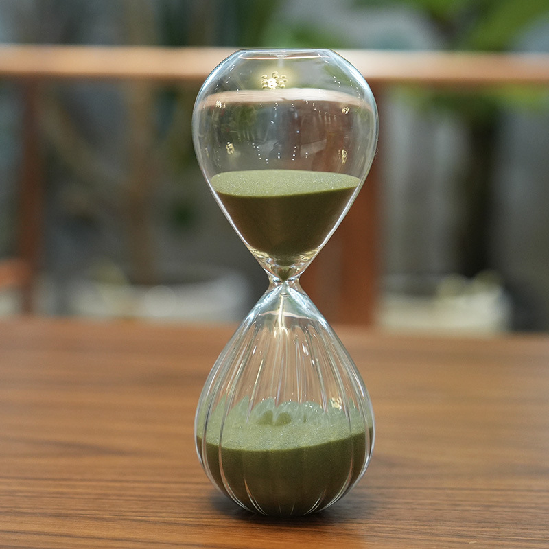 Nórdico hogar de vidrio de colores relojes de arena temporizador regalo creativo decoración para el hogar 30 minutos relojes de arena fábrica al por mayor