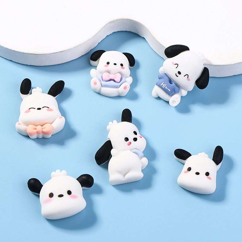 수지 액세서리 만화 강아지 파차 개 크림 접착제 휴대 전화 케이스 DIY 냉장고 스티커 헤어핀 키 체인 구멍 신발