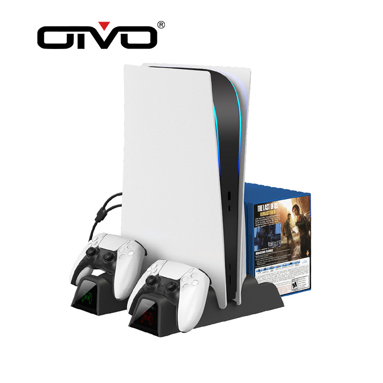 OIVO en stock PS5 juego anfitrión base de refrigeración totalmente compatible versión de la unidad óptica PS5 mango de doble cargador de almacenamiento plato rack