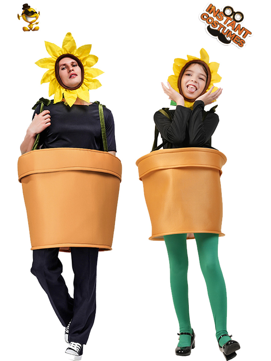 Funny girasol en maceta traje de cosplay ropa etapa traje de rendimiento traje de juego de rol traje de Mascarada