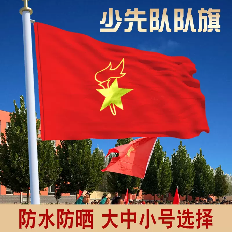 少先队旗手持红旗中国少年先锋队旗中队旗大队旗学生少先队员红旗
