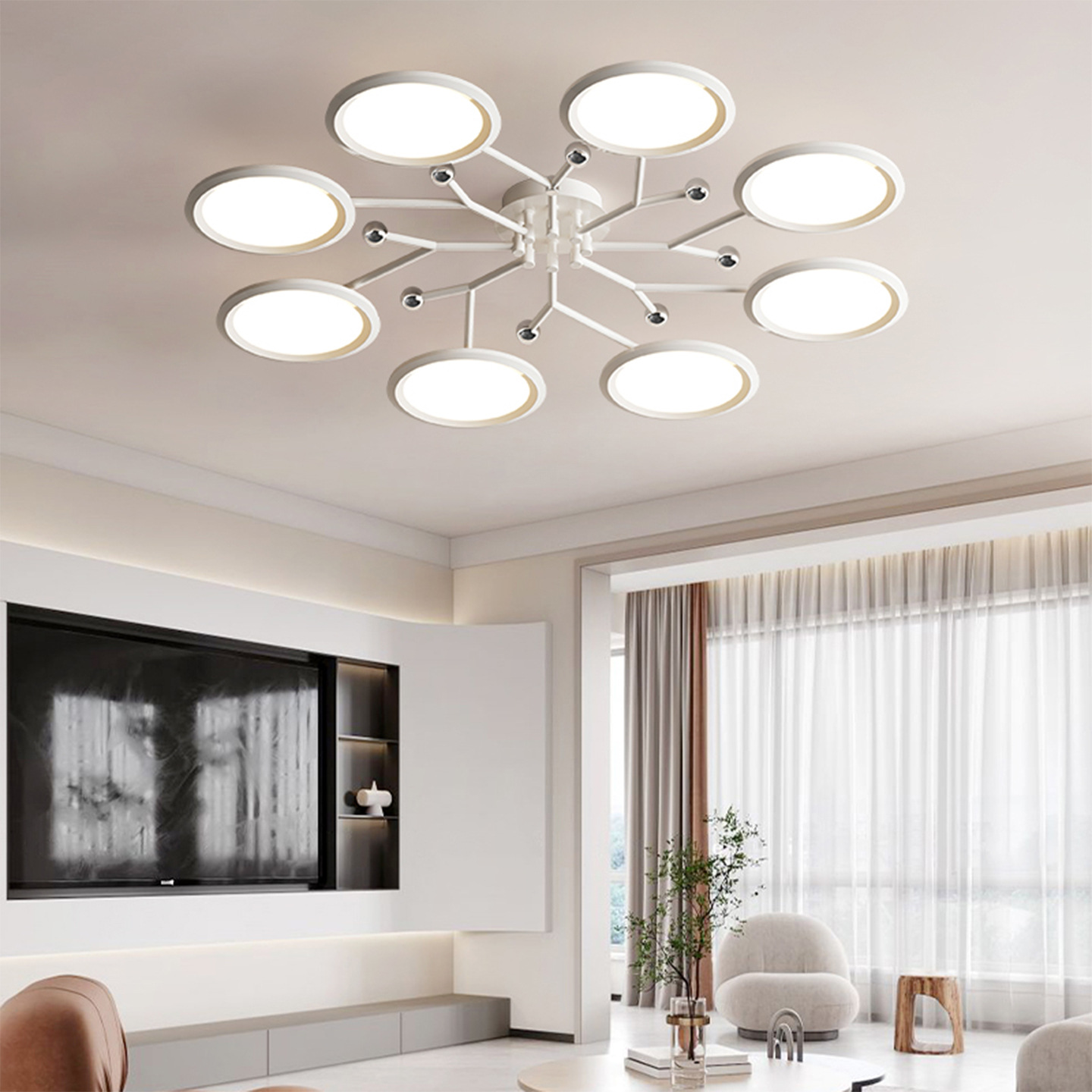 Luz de techo de la sala de estar simple atmósfera moderna comedor versátil dormitorio lámpara de estudio sala de protección de ojos lámparas Zhongshan 115L
