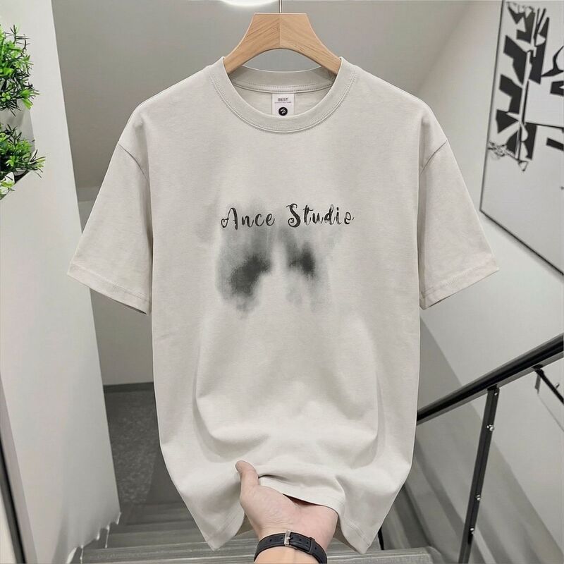 Manufacturer of Men's High-End Cotton-Spandex Blend 50-Count American-Style Trendy Luxury Short-Sleeve T-Shirts, Men's Custom T-Shirts