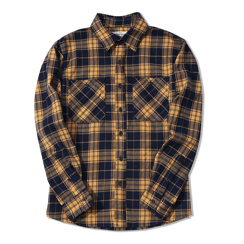 Otoño e Invierno nuevo top casual grueso camisa a cuadros ameikaji camisa de manga larga de los hombres